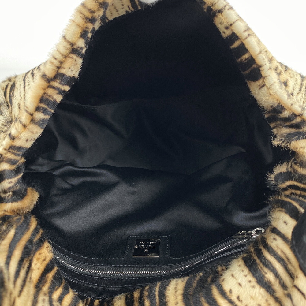 FENDI Zucca Shoulder Bag Mamma Bucket Zebra Pattern Harako White Black - Picture 6 of 6